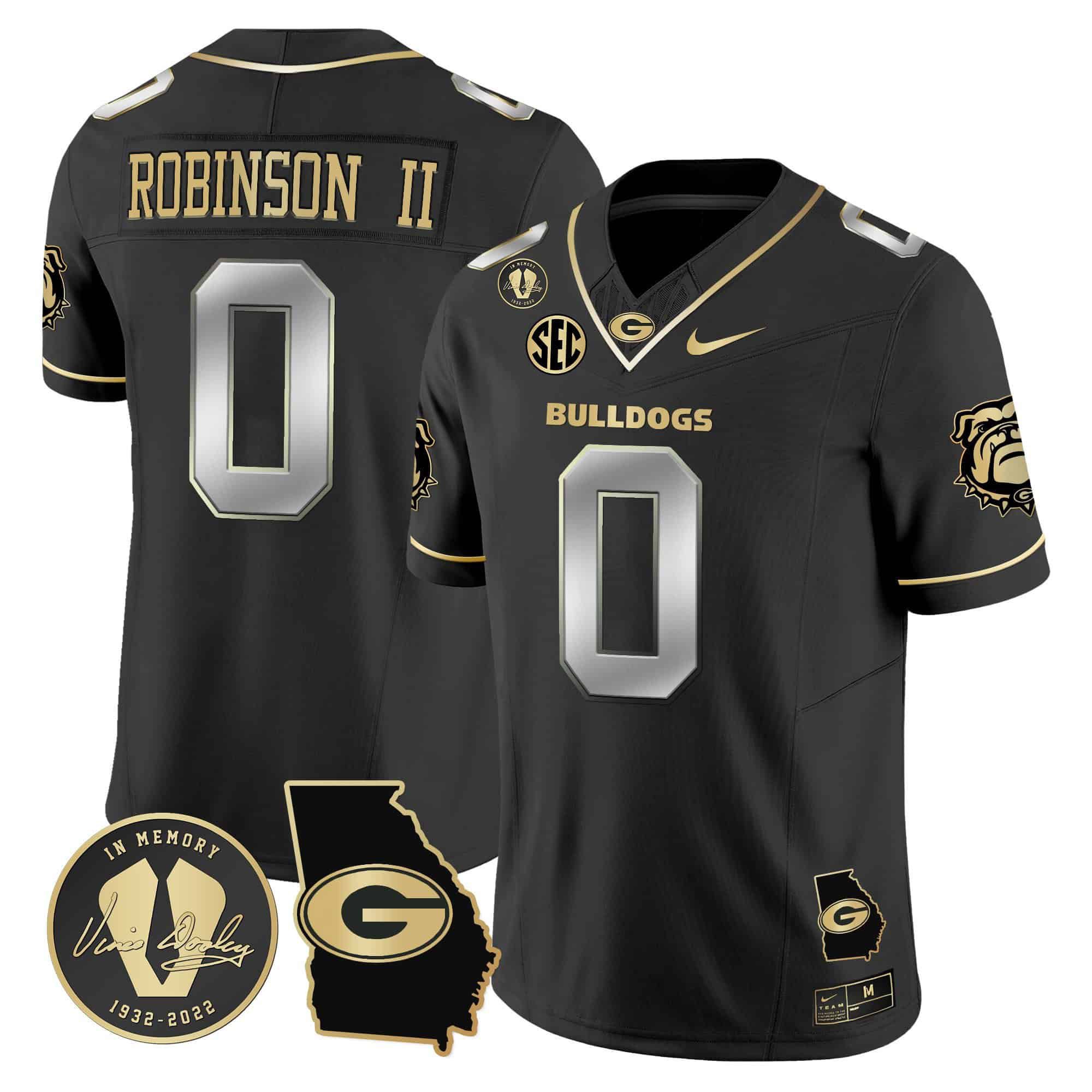 Men Georgia Bulldogs #0 Robinson ii Black 2024 Nike Vapor NCAA Jersey style 3->indianapolis colts->NFL Jersey